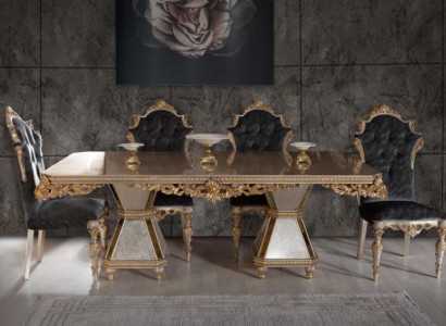 Französische Essgarnitur Sofa 4x Stühle Esszimmer Garnitur Möbel 5tlg. Set